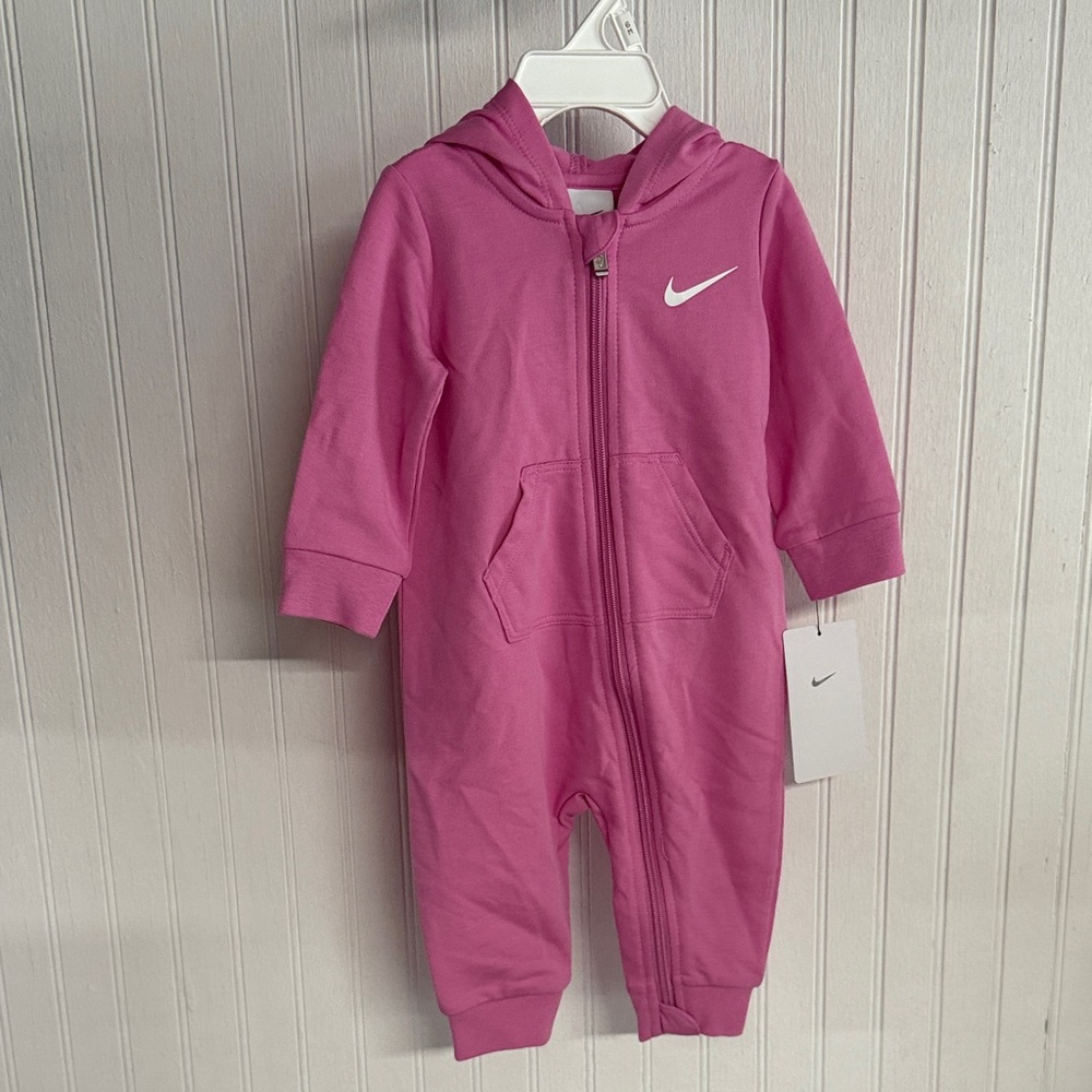 Nike Girls’ Pink Hooded Footless Zip-Up